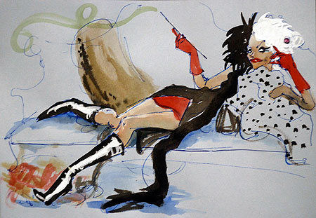 Cruella De Vil theme photo and artwork.
